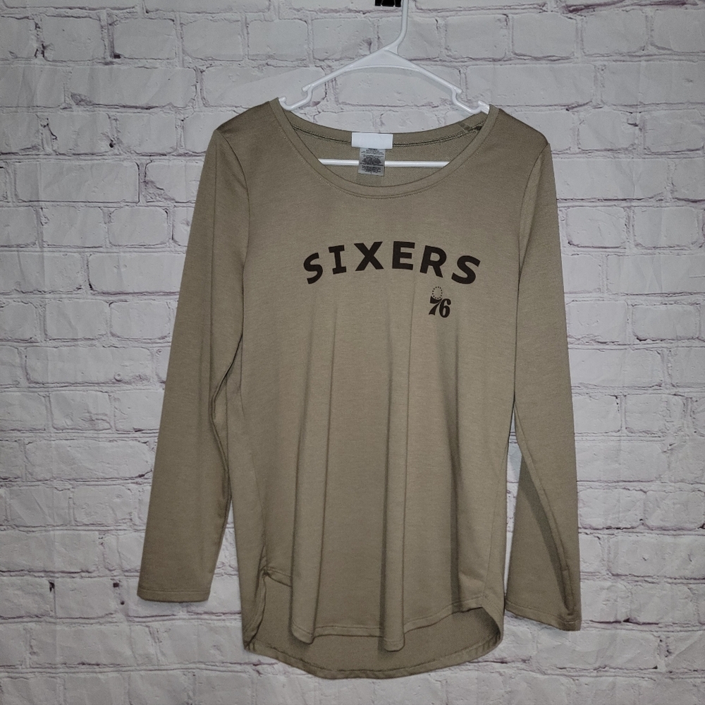 NBA 76ers Tan Long Sleeve Shirt